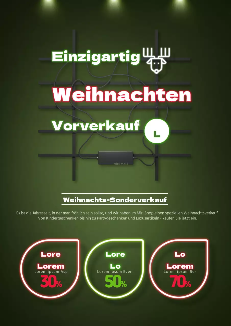 Bewerben Sie Ihre Weihnachtsveranstaltung mit einem grünen Leuchtreklamekonzept