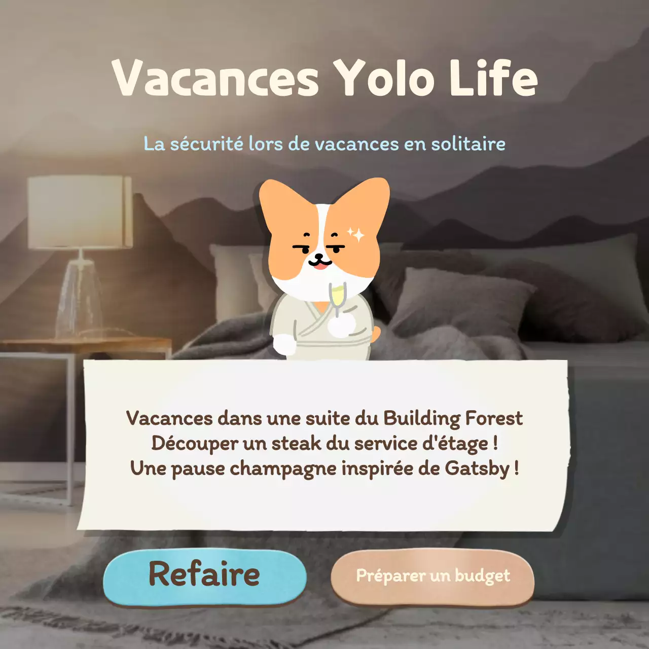 Test psychologique de type vacances avec un joli concept de piscine bleue