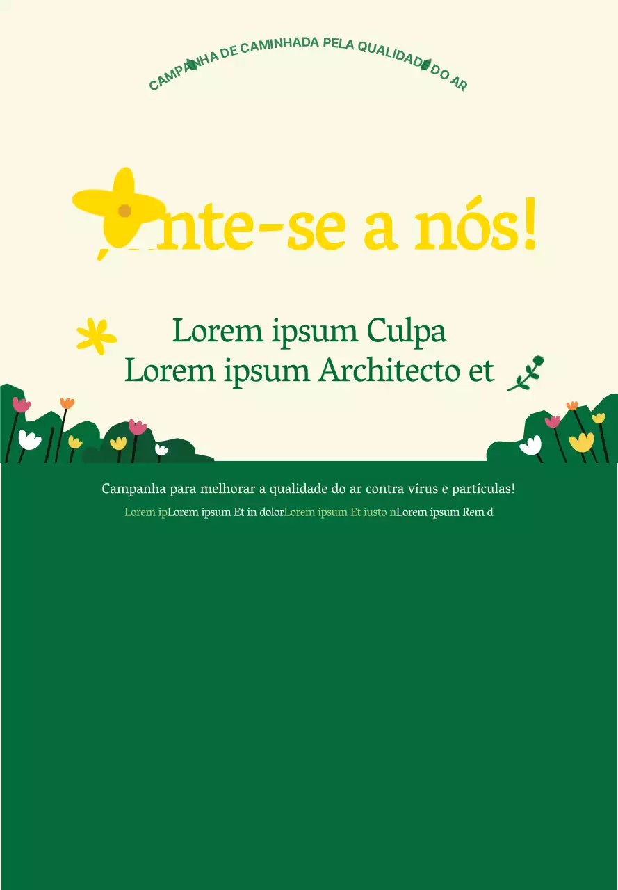 Sobre a campanha verde e amarela de estilo limpo para ir a pé para o trabalho