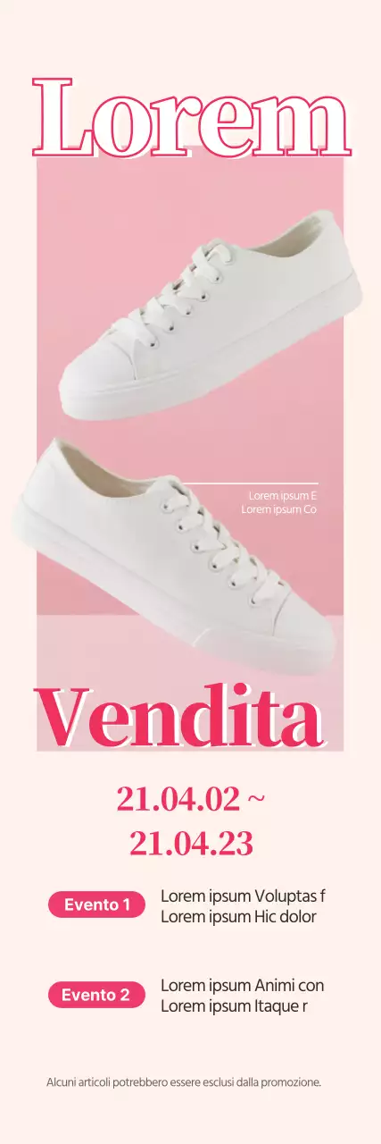La foto rosa mette in evidenza le offerte di scarpe primaverili