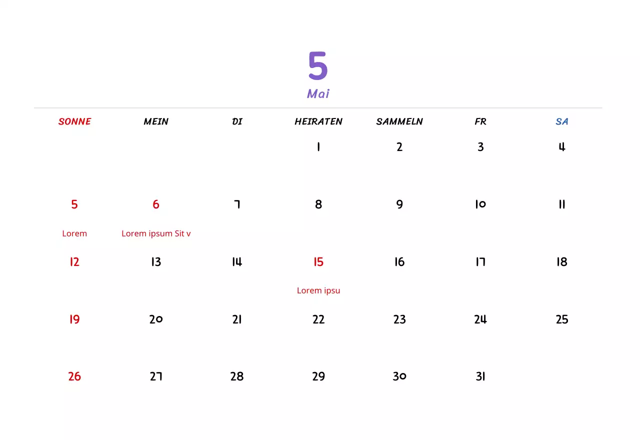 Neujahrskalender mit niedlichen Illustrationen