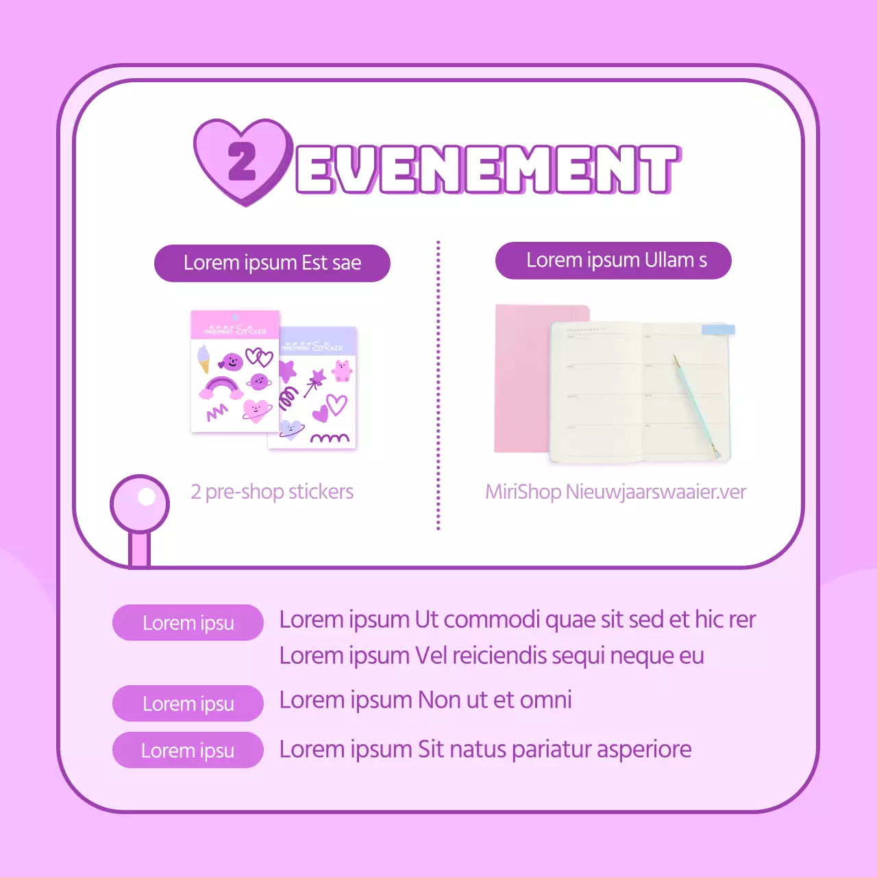 Een pop-up winkel met een schattig paars arcade machine concept