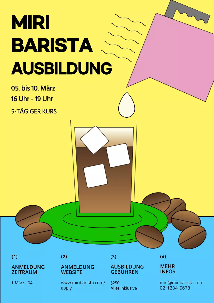 Niedliche Pastell Kaffee Illustration Barista Rekrutierung