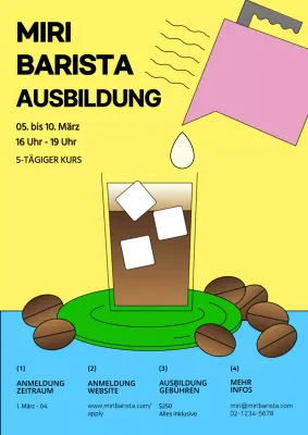 Niedliche Pastell Kaffee Illustration Barista Rekrutierung