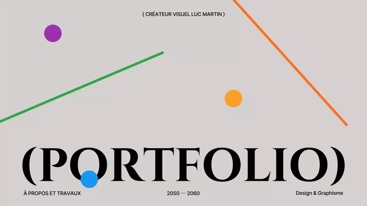 Lignes et formes grises et kaki concept design portfolio