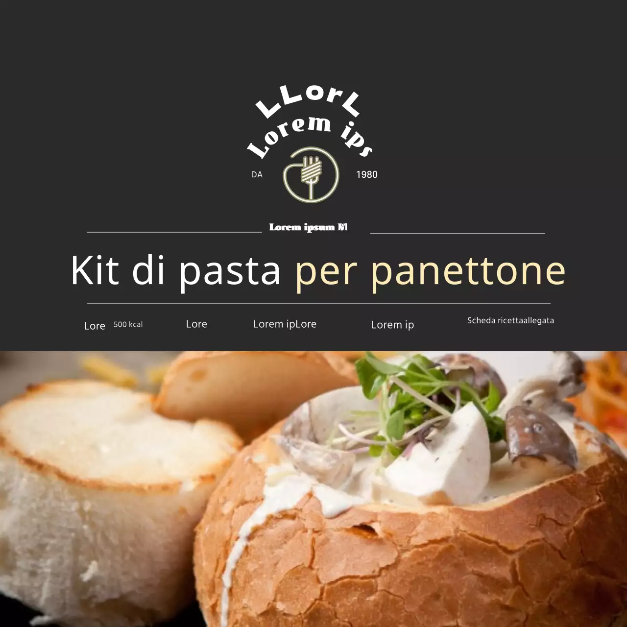 Adesivo nero del kit di pasta del ristorante di lusso