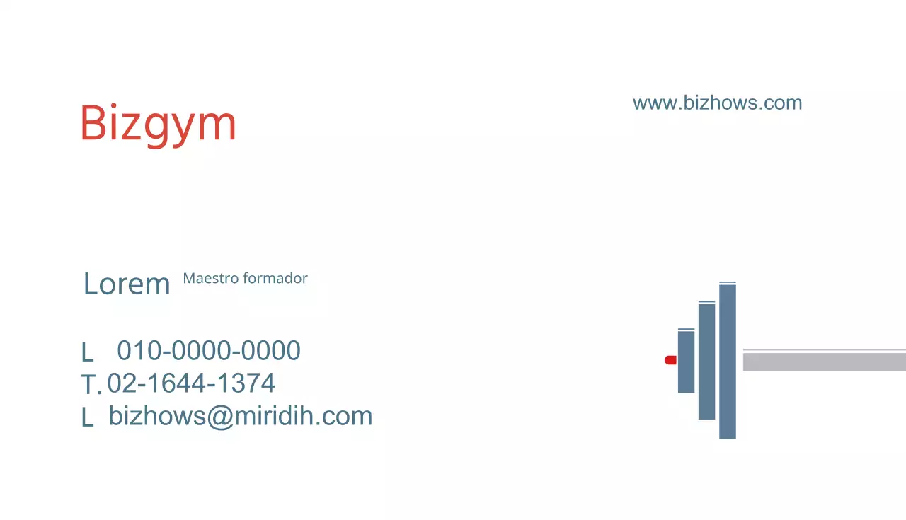 Bizgym Gimnasio Tarjeta de visita