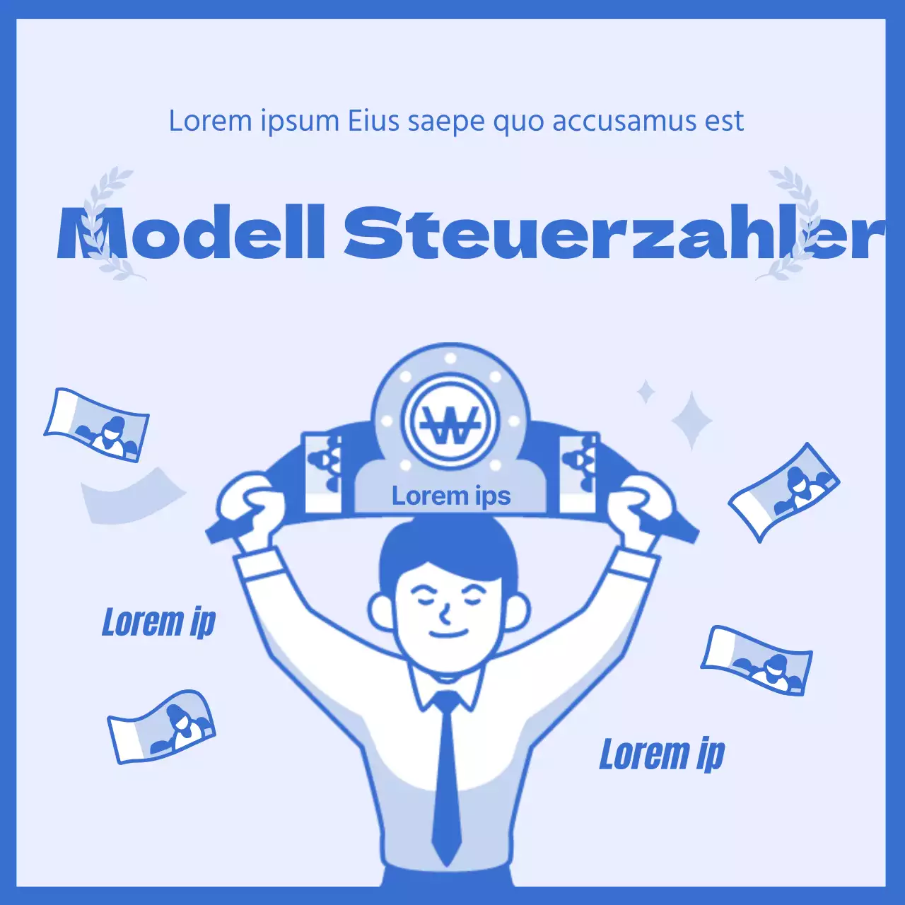 Informationen zum Tax Day-Angebot in blau hervorgehobenen, sauberen Illustrationen