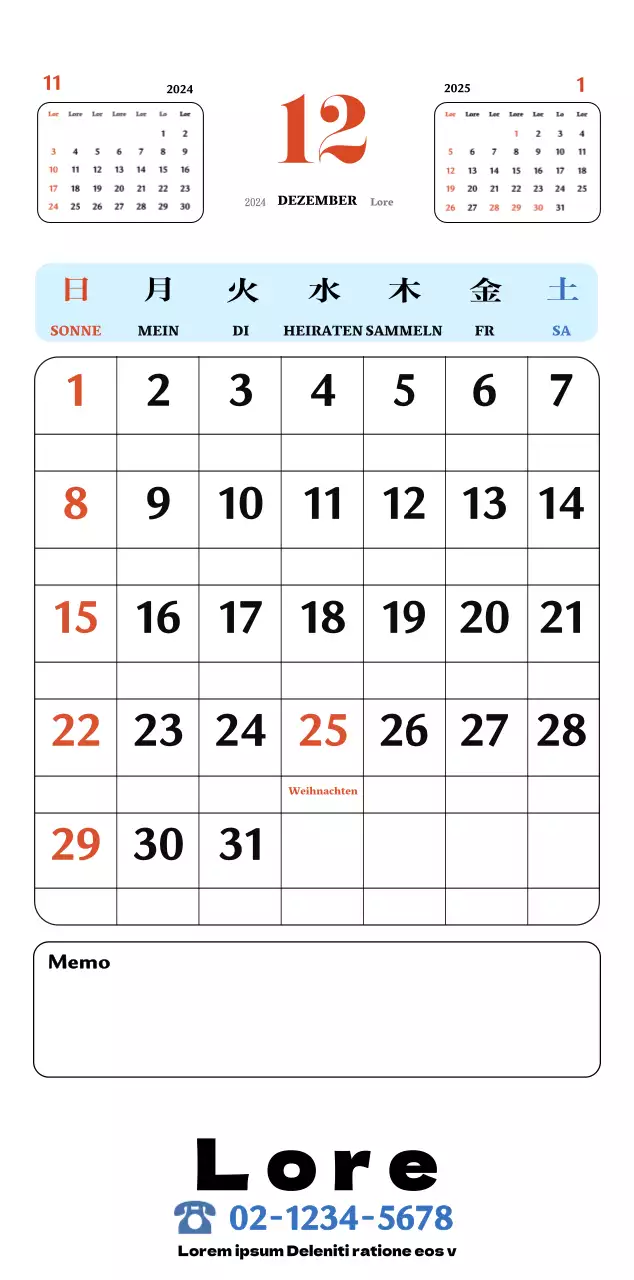 Rote und blaue Retro-Untersetzer Erinnerungskalender