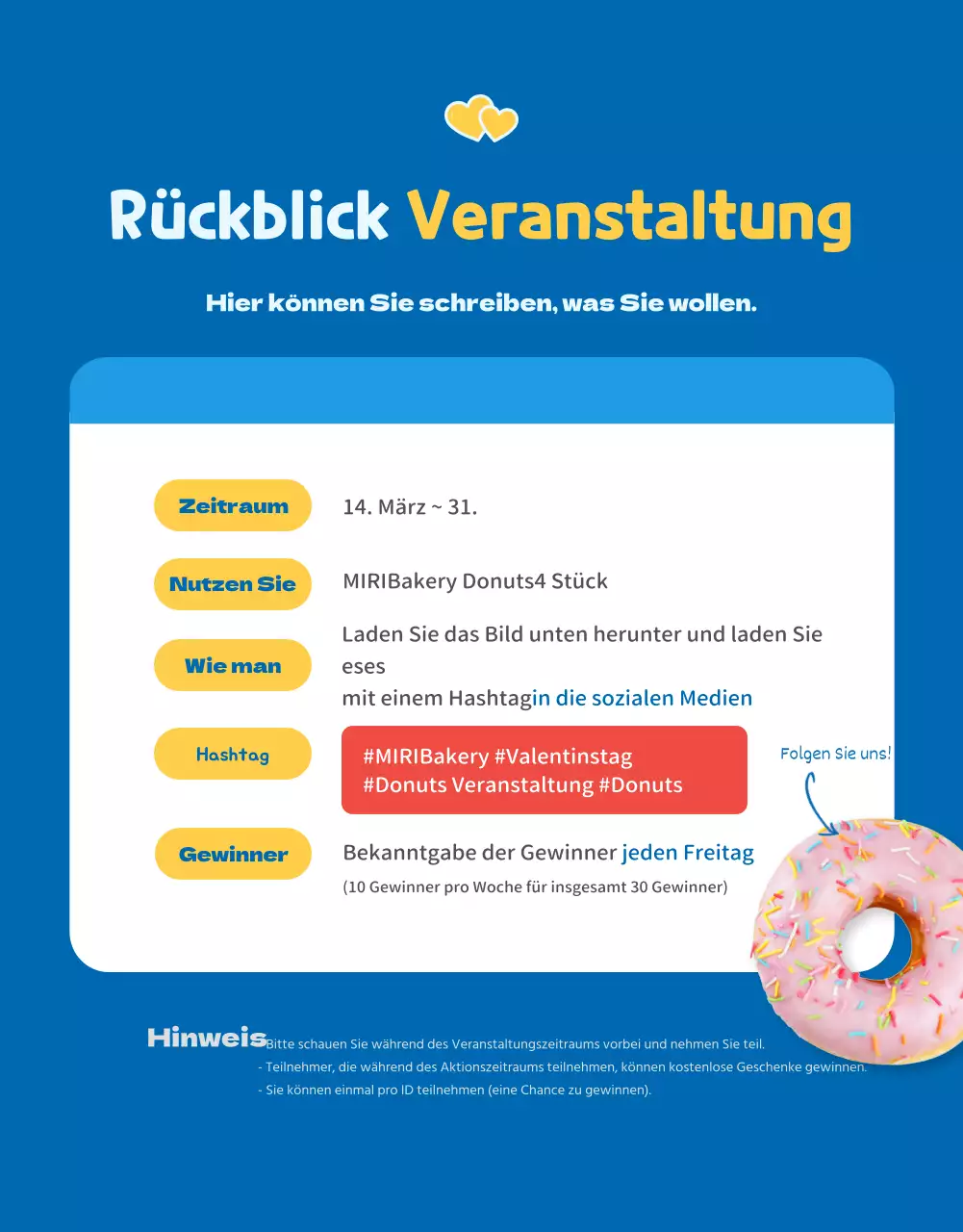 Verkaufen Sie Donuts mit einem süßen blauen Konzept