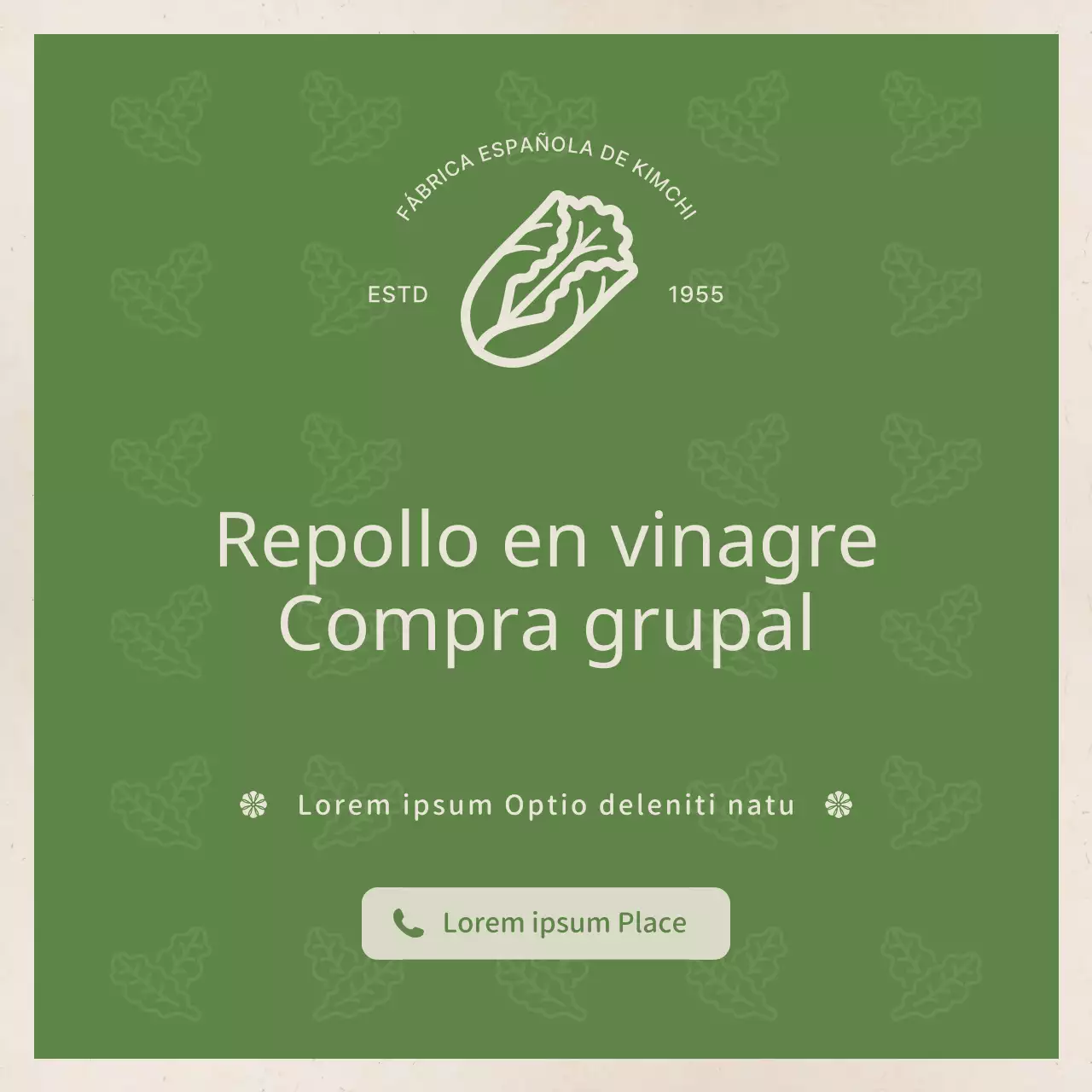 La col en escabeche sencilla en verde claro y beige es una guía de compra conjunta