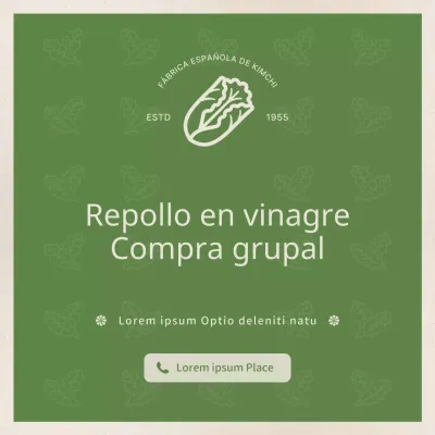 La col en escabeche sencilla en verde claro y beige es una guía de compra conjunta