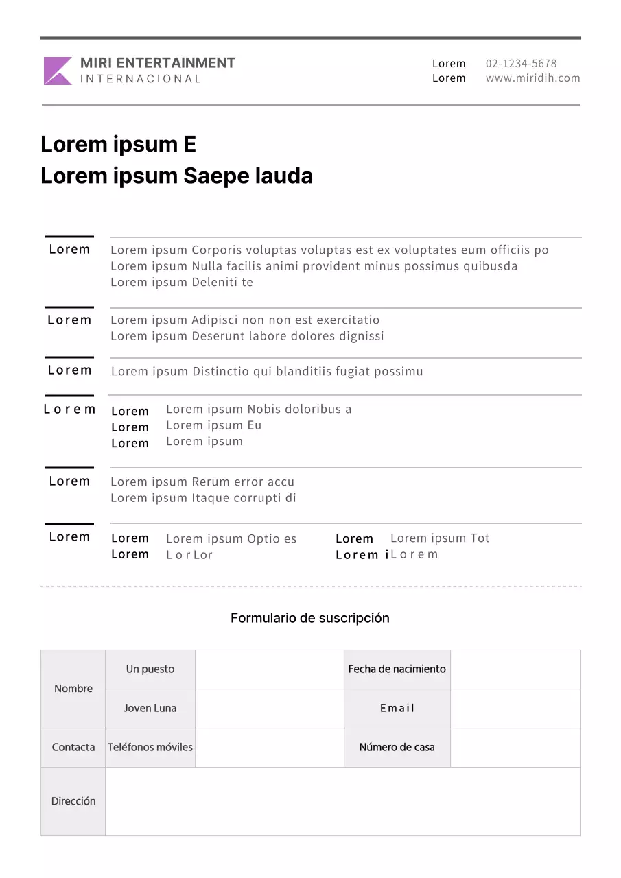 Formulario sencillo de solicitud de apadrinamiento
