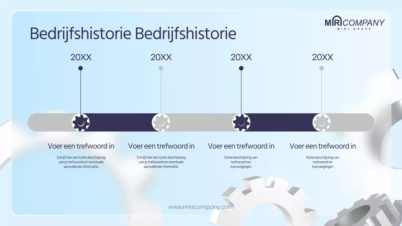 Businessplan met 3D-radertjes in blauwe tinten