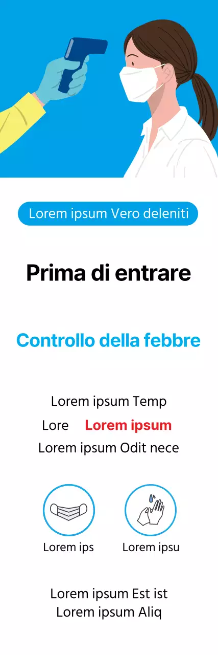 Illustrazione blu Corona Guida all'accesso alla quarantena