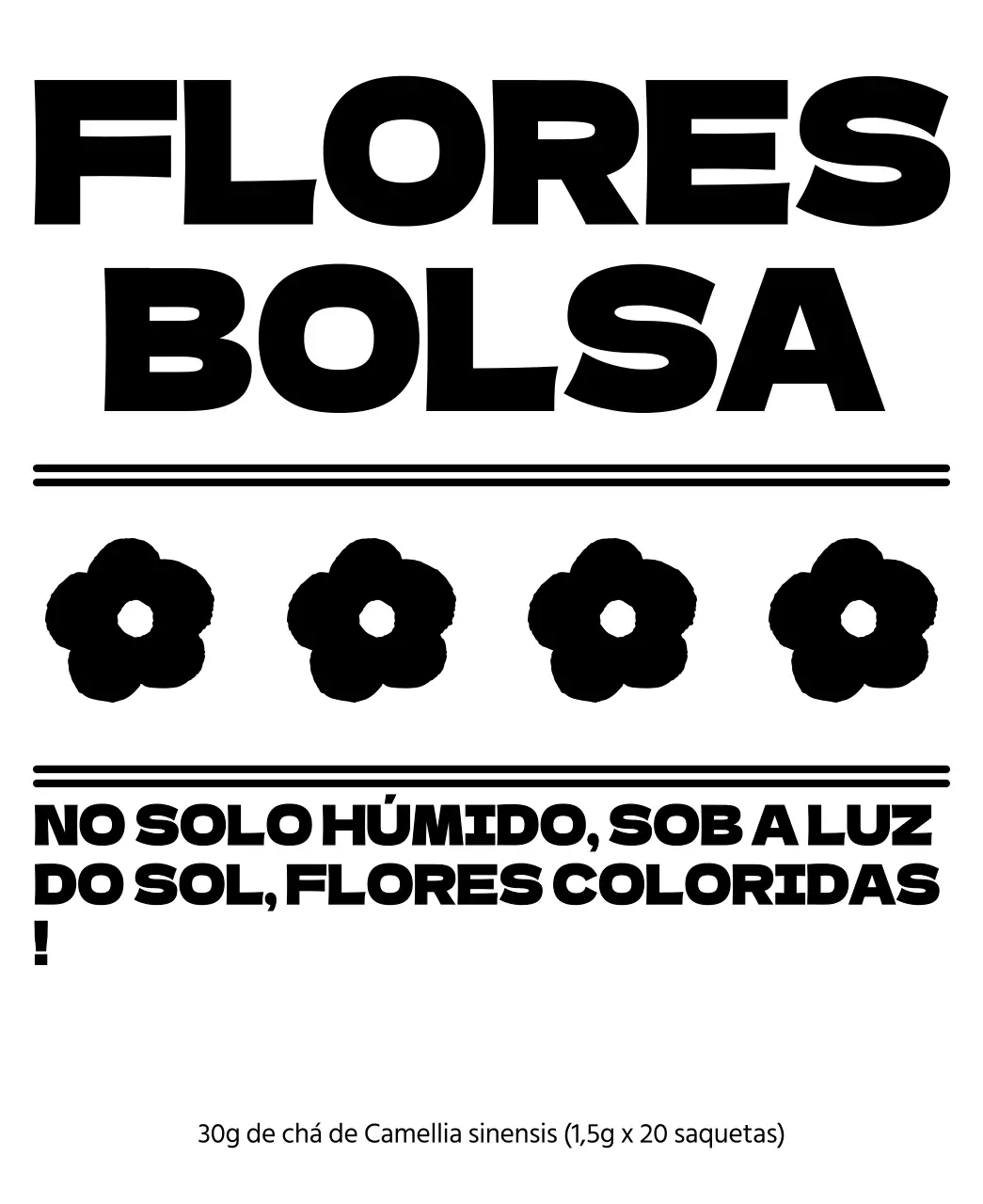Saquetas de chá de flores com ilustrações florais