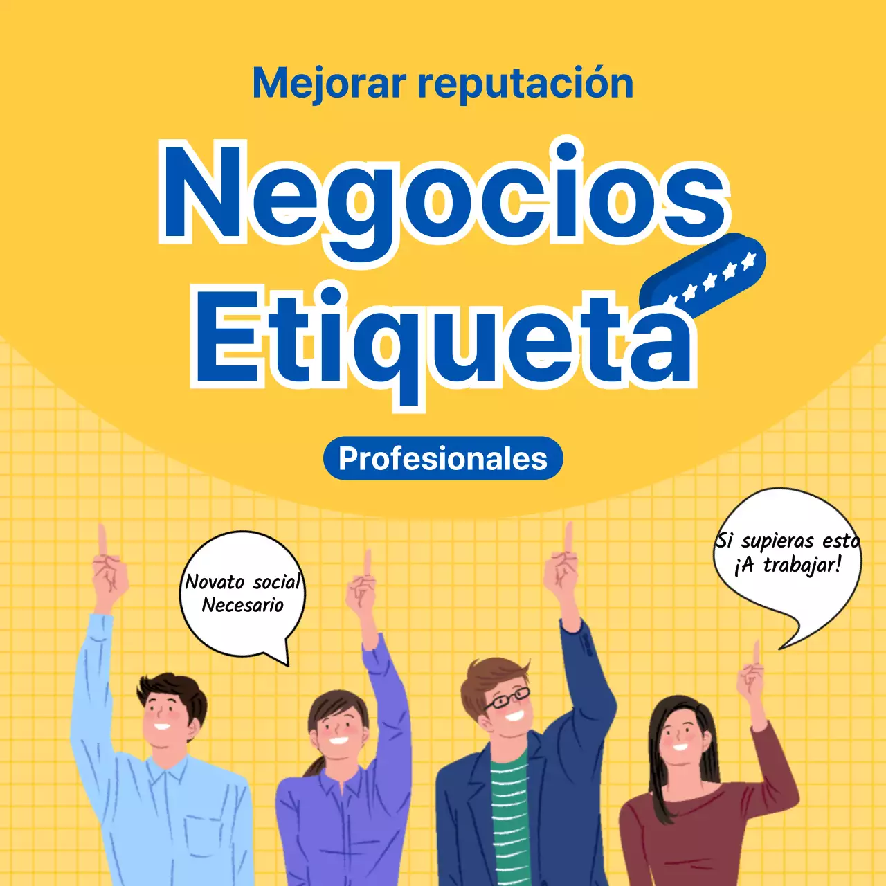 Etiqueta empresarial en amarillo y limpio CardNews