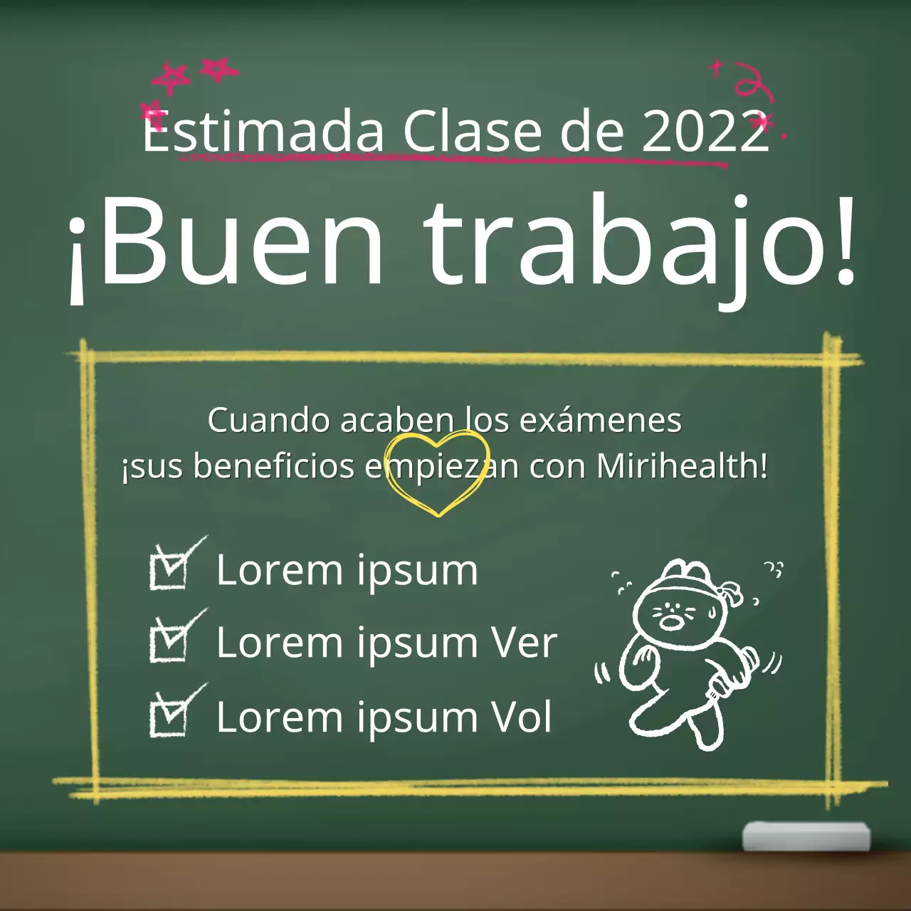 Pizarra verde SAT eventos