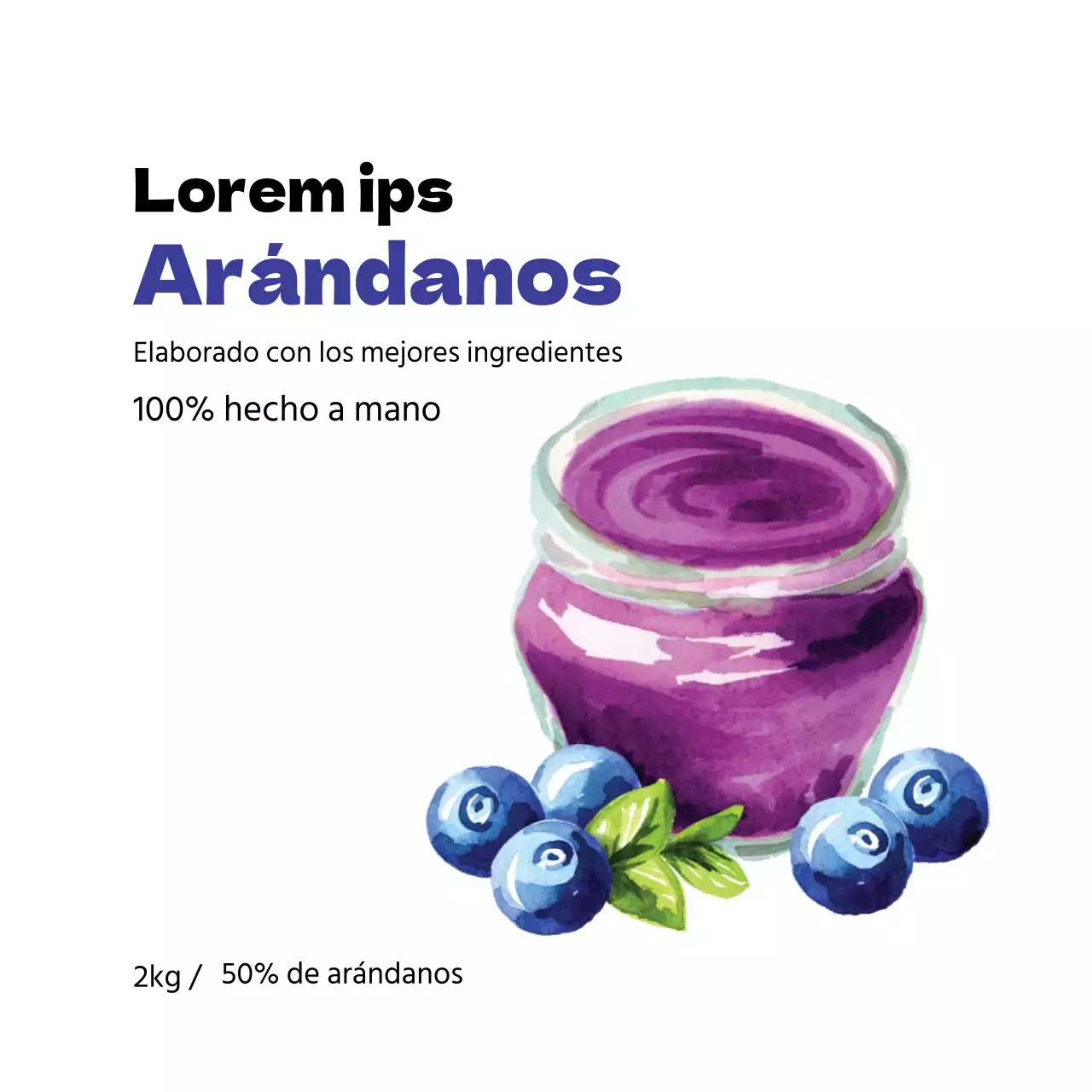 Etiqueta de mermelada de arándanos