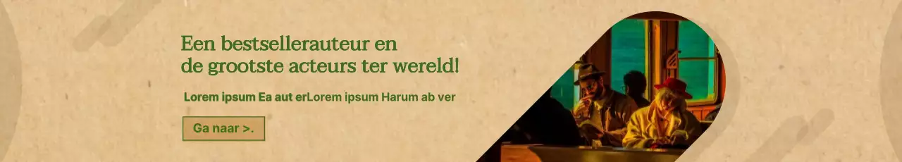 Promoot een groen en bruin papier textuur concept luisterboek