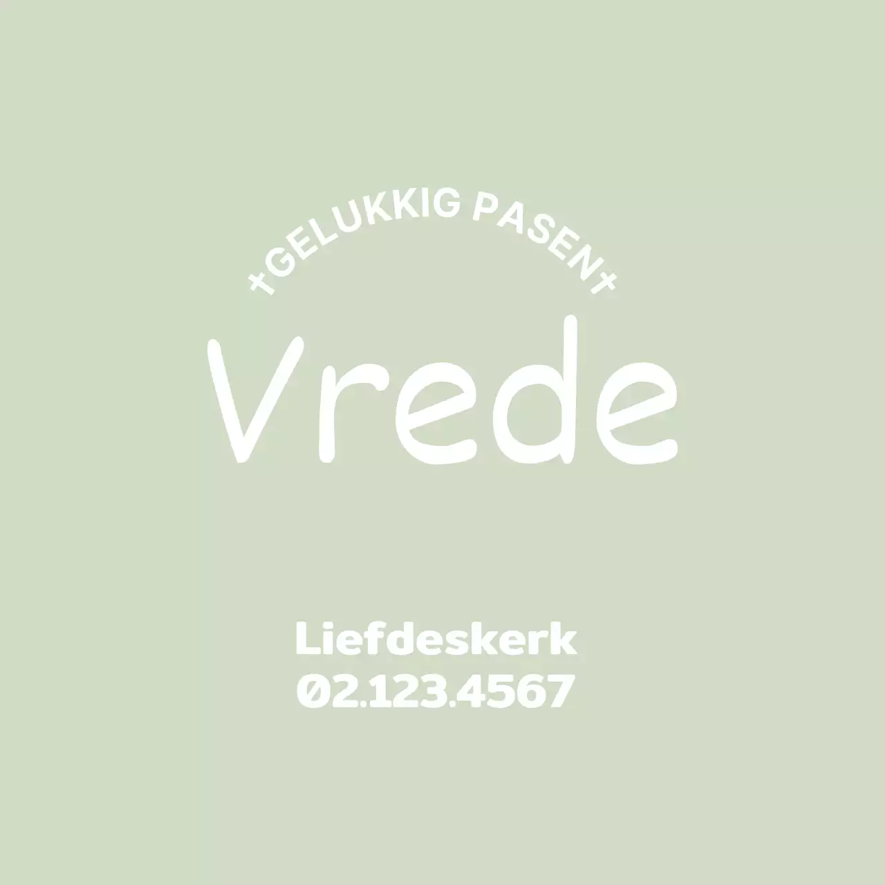 Schattig kerklabel met groene letters