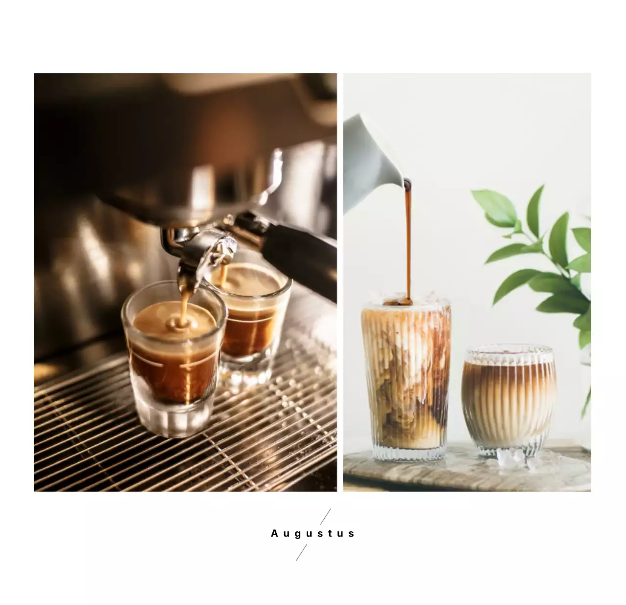 Witte eenvoudige koffie foto bureaukalender voor cafe