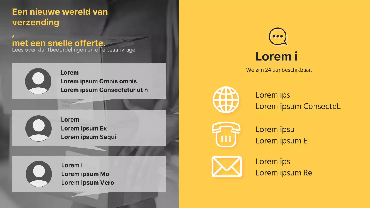 Introductie van een eenvoudige geel met zwarte quickservice