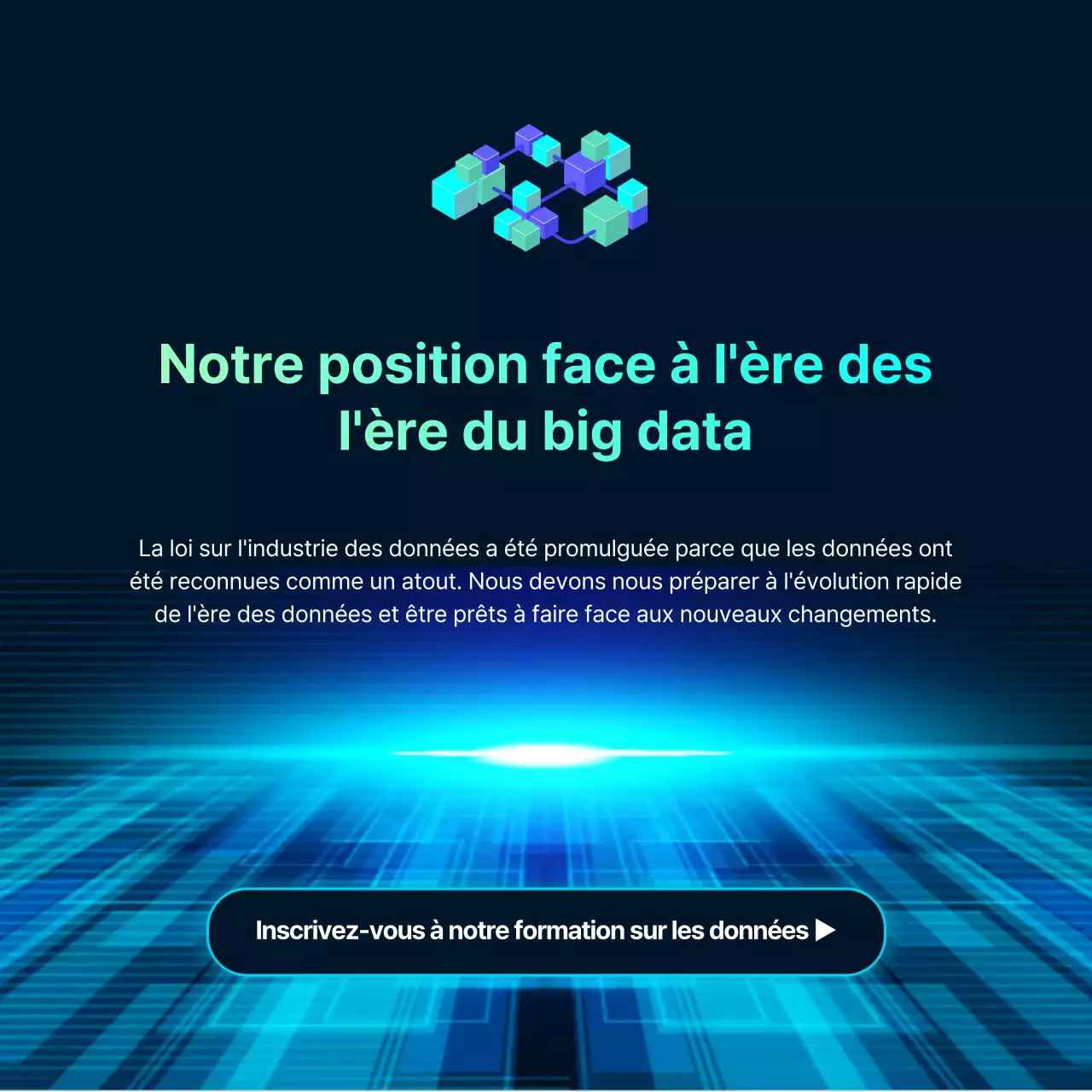 Orientations de la loi sur l'industrie des données en dégradé bleu