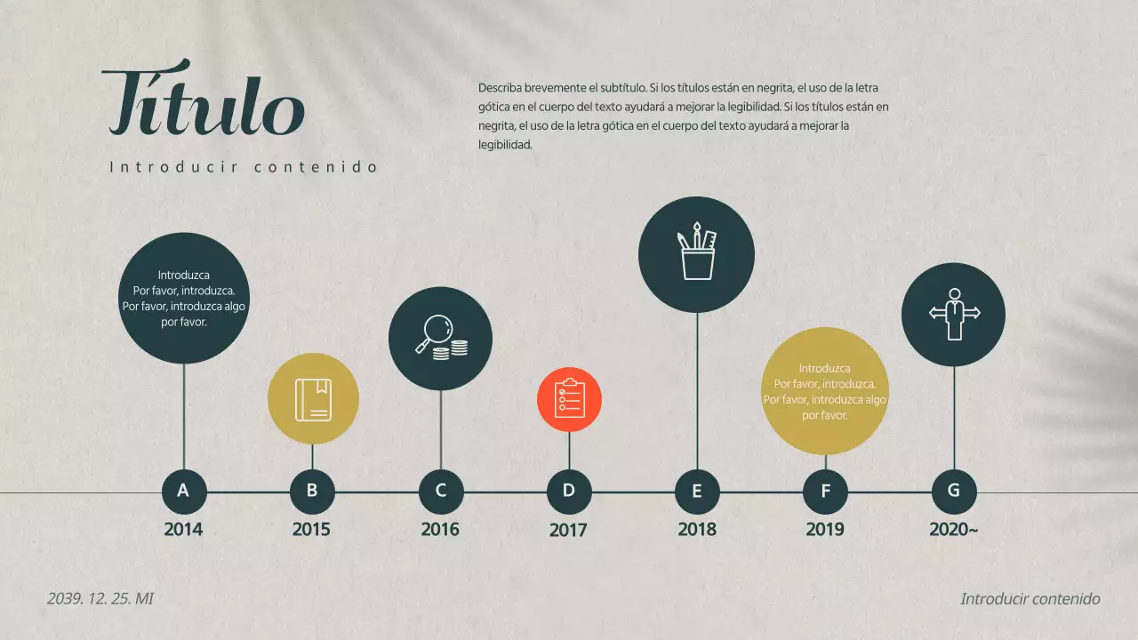 Diseñar un cuadro cronológico con un concepto emocional