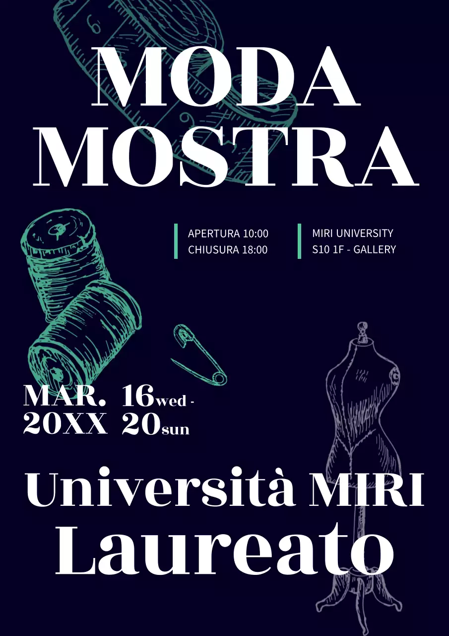 Annuncio della mostra di moda della Marina Militare