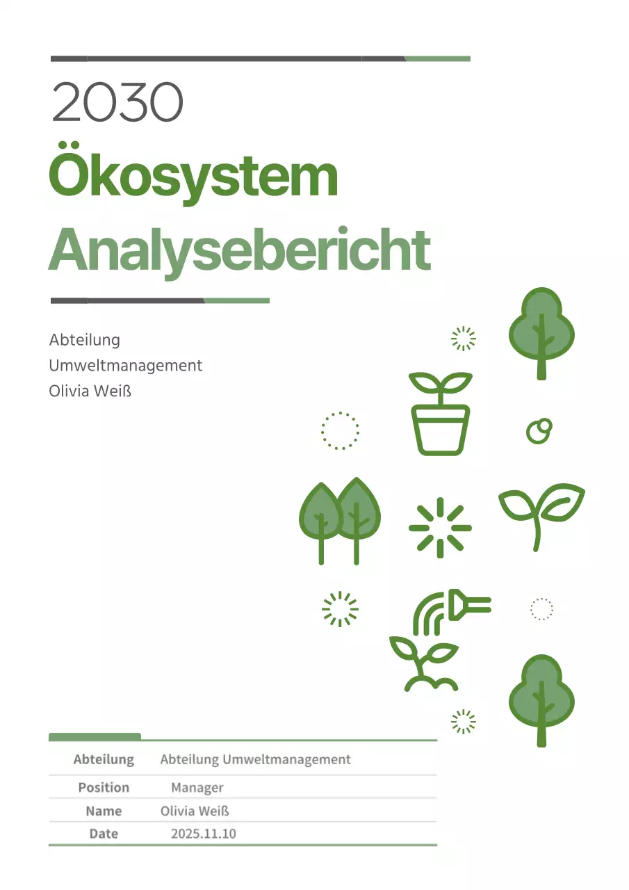 Grüner und lindgrüner Analysebericht