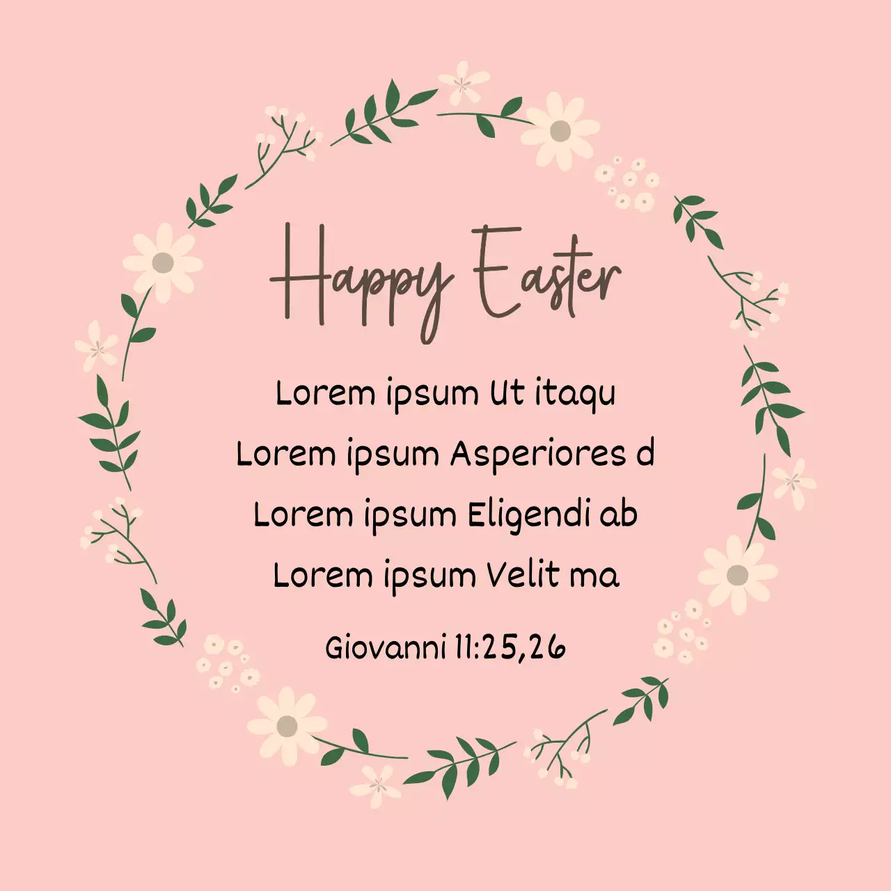 Illustrazione rosa dell'etichetta di Pasqua della chiesa