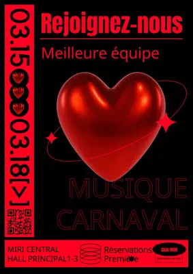 Publicité tridimensionnelle pour un club branché en rouge et noir