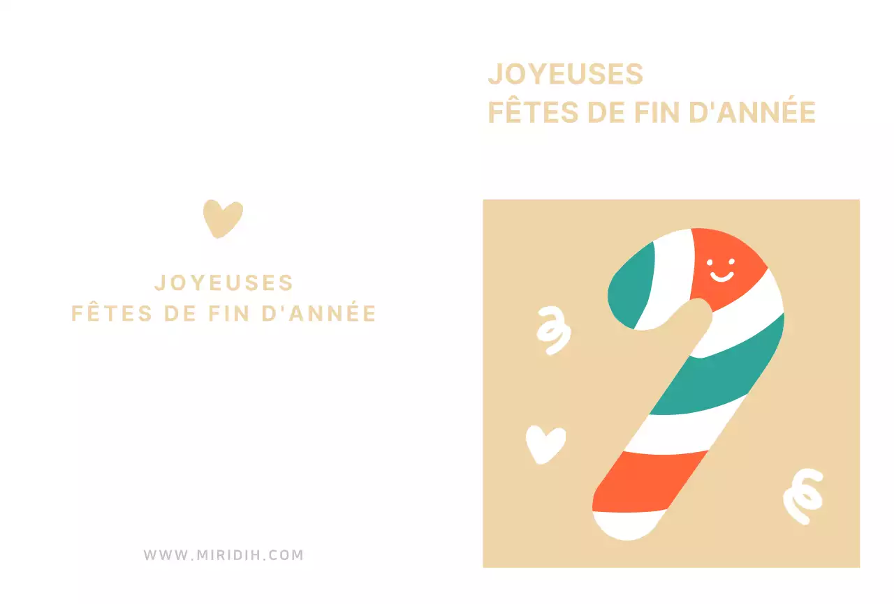 Carte postale de Noël avec bonbons blancs Carte postale de Noël