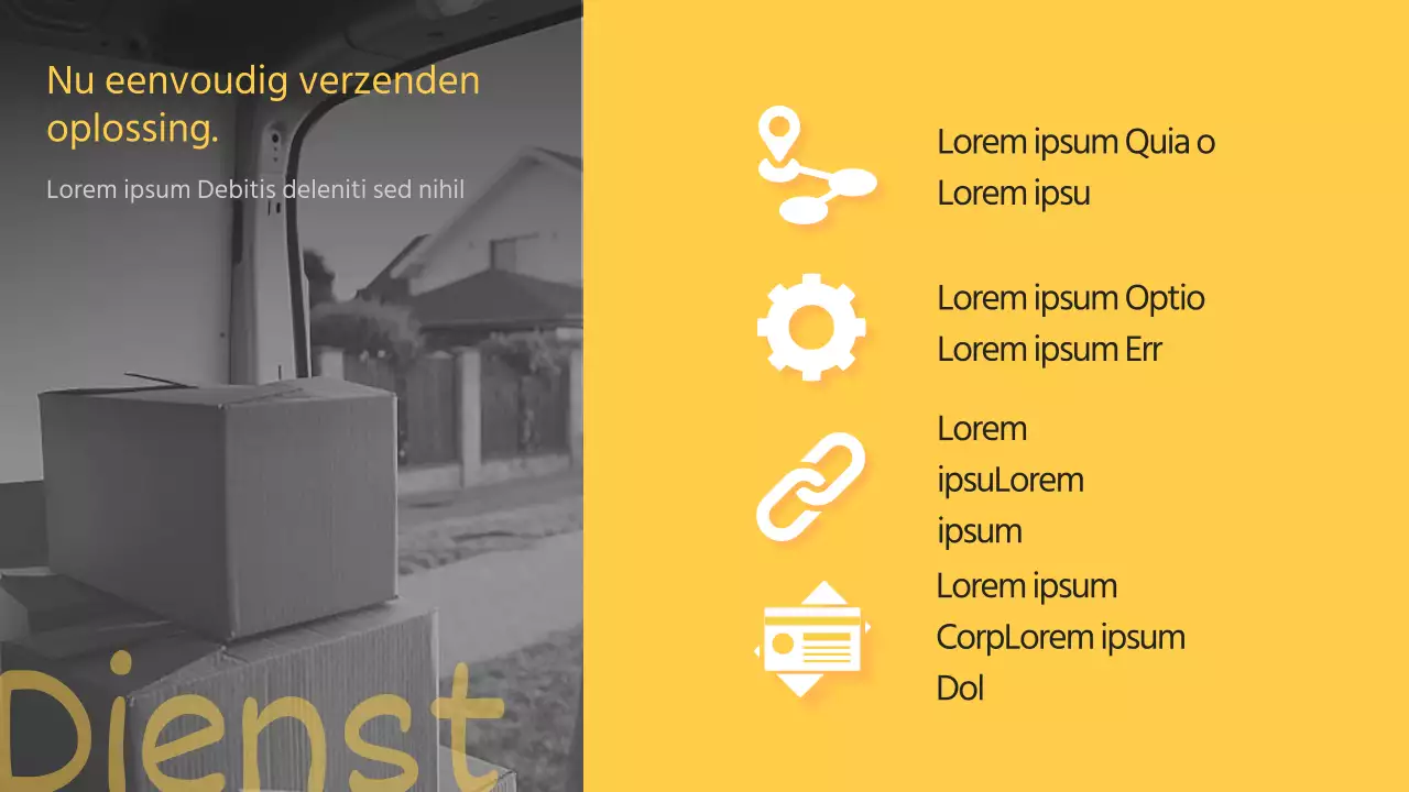 Introductie van een eenvoudige geel met zwarte quickservice