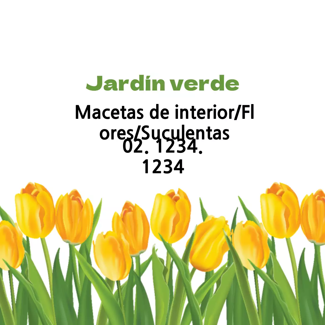 Pulcra etiqueta de jardín botánico con ilustración verde amarillenta