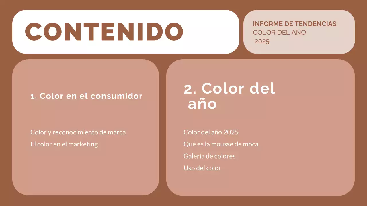 informe sobre las tendencias modernas en marrón