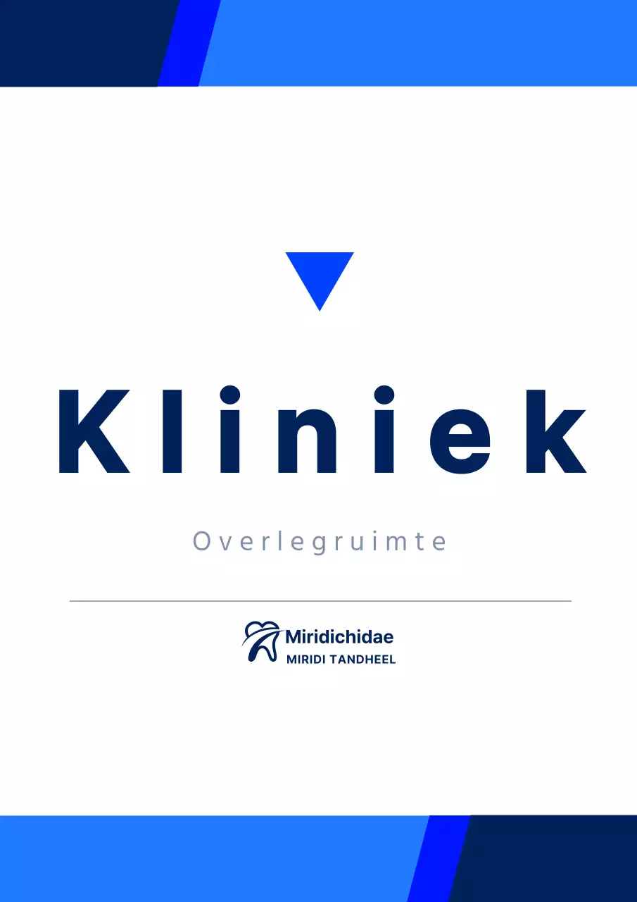 Strakke, eenvoudige stijl kliniek bewegwijzering in zwart en marineblauw