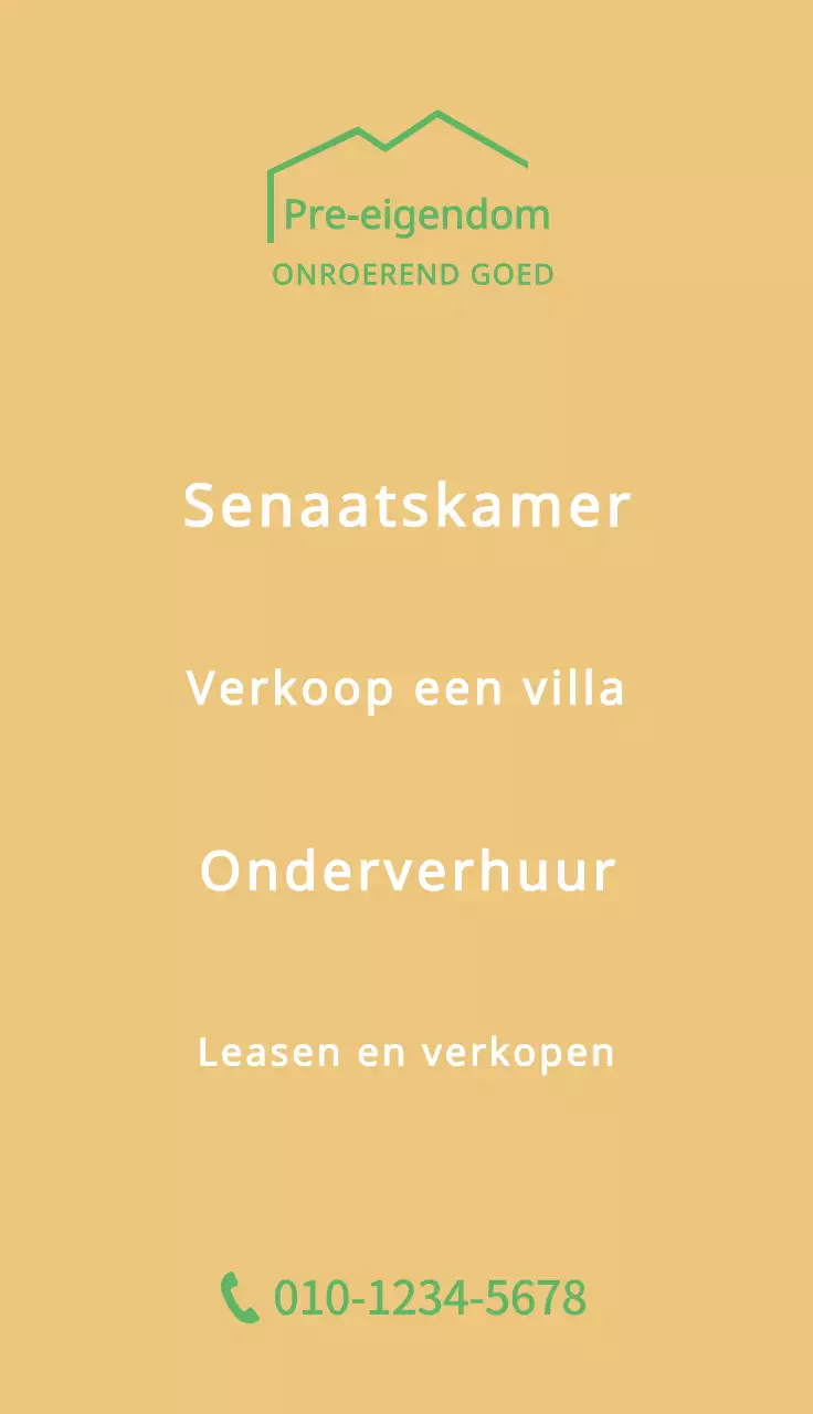 Groene strakke lijn illustratie om onroerend goed te promoten