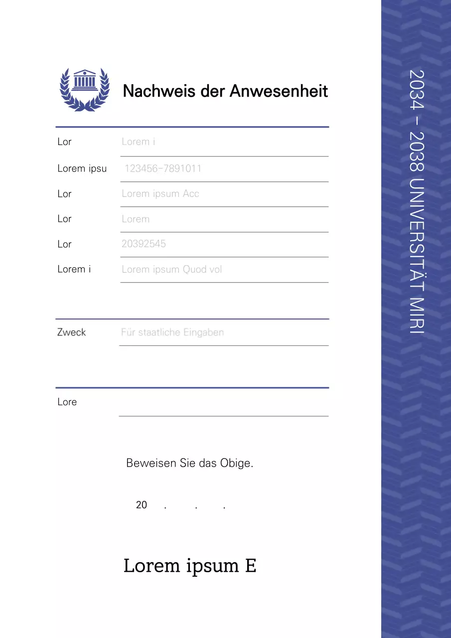 Bluetone's Teilnahmebescheinigung Miri Universität Zertifikat Schule Dokumente