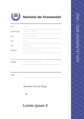 Bluetone's Teilnahmebescheinigung Miri Universität Zertifikat Schule Dokumente