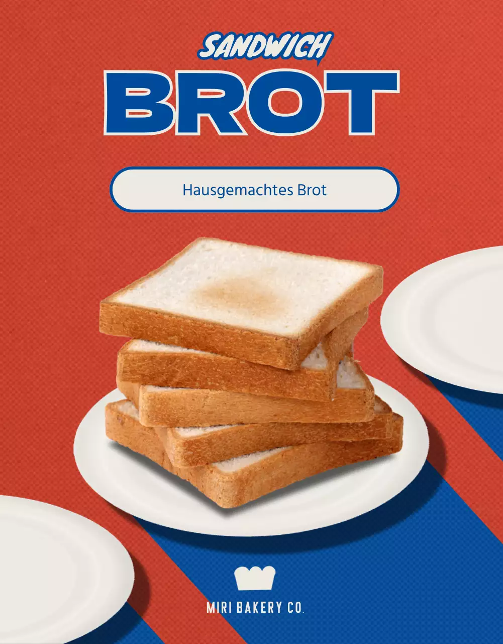 Einführung von rotem und blauem Vintage-Brot