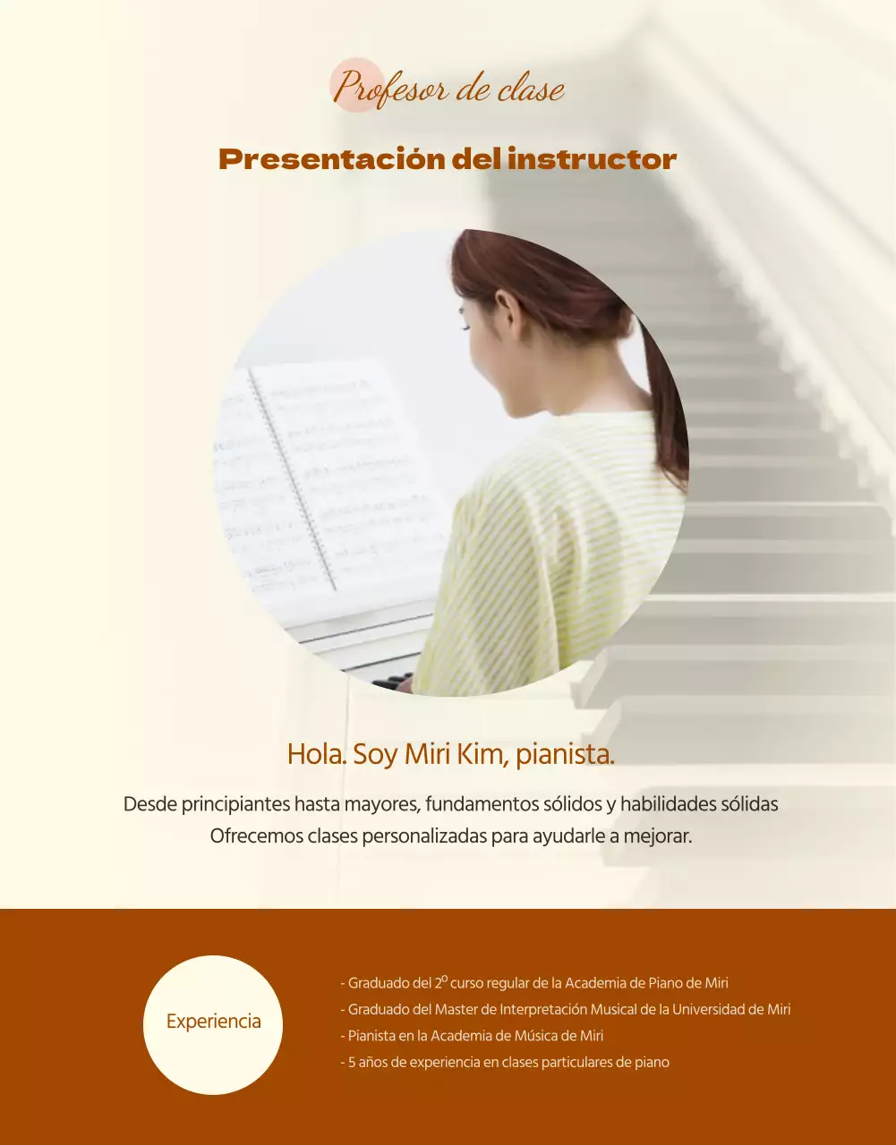 Lecciones de piano limpias y emotivas