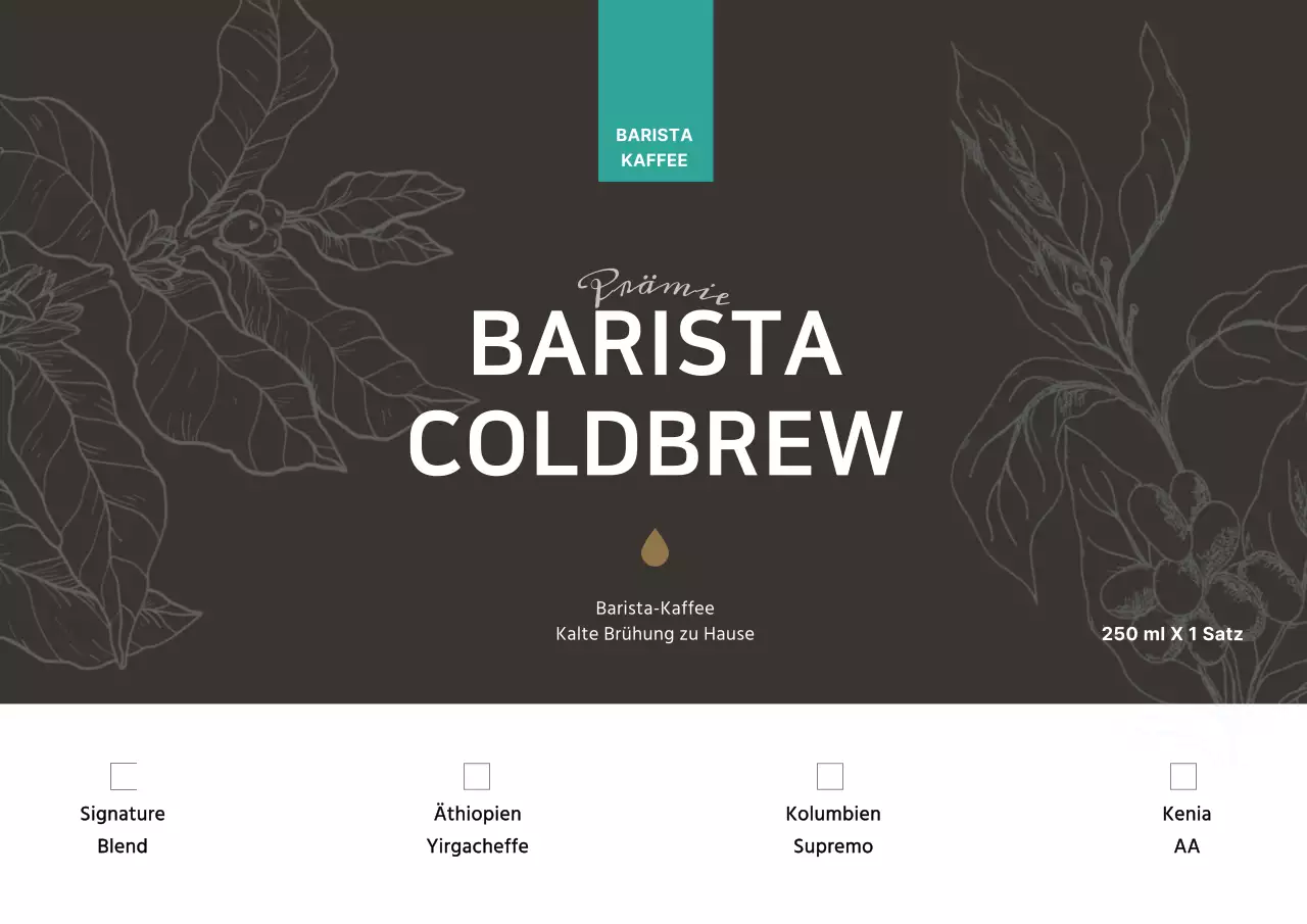 Braune Bohne Illustration Cafe Produkt Postkarte