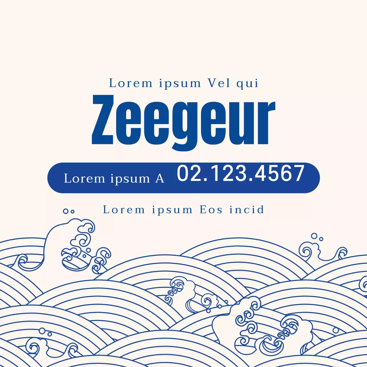 Blauwe illustratie traditionele vis koerier levering