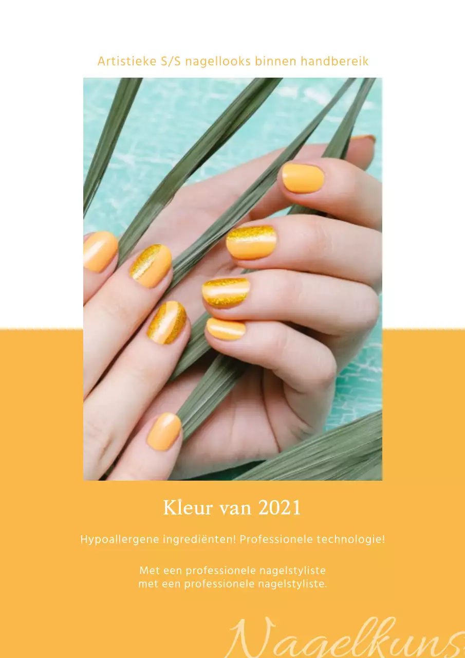 Promoot oranje nail art als zomerkleurtrend