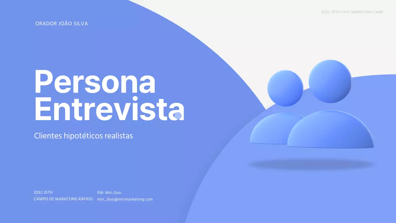 Material de entrevista com tema de formas estereoscópicas 3D azuis e brancas