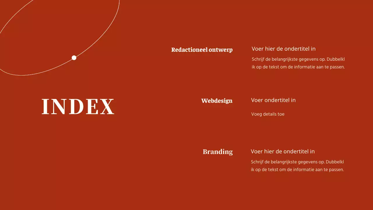 Portfolio met roodgekleurde ronde punt