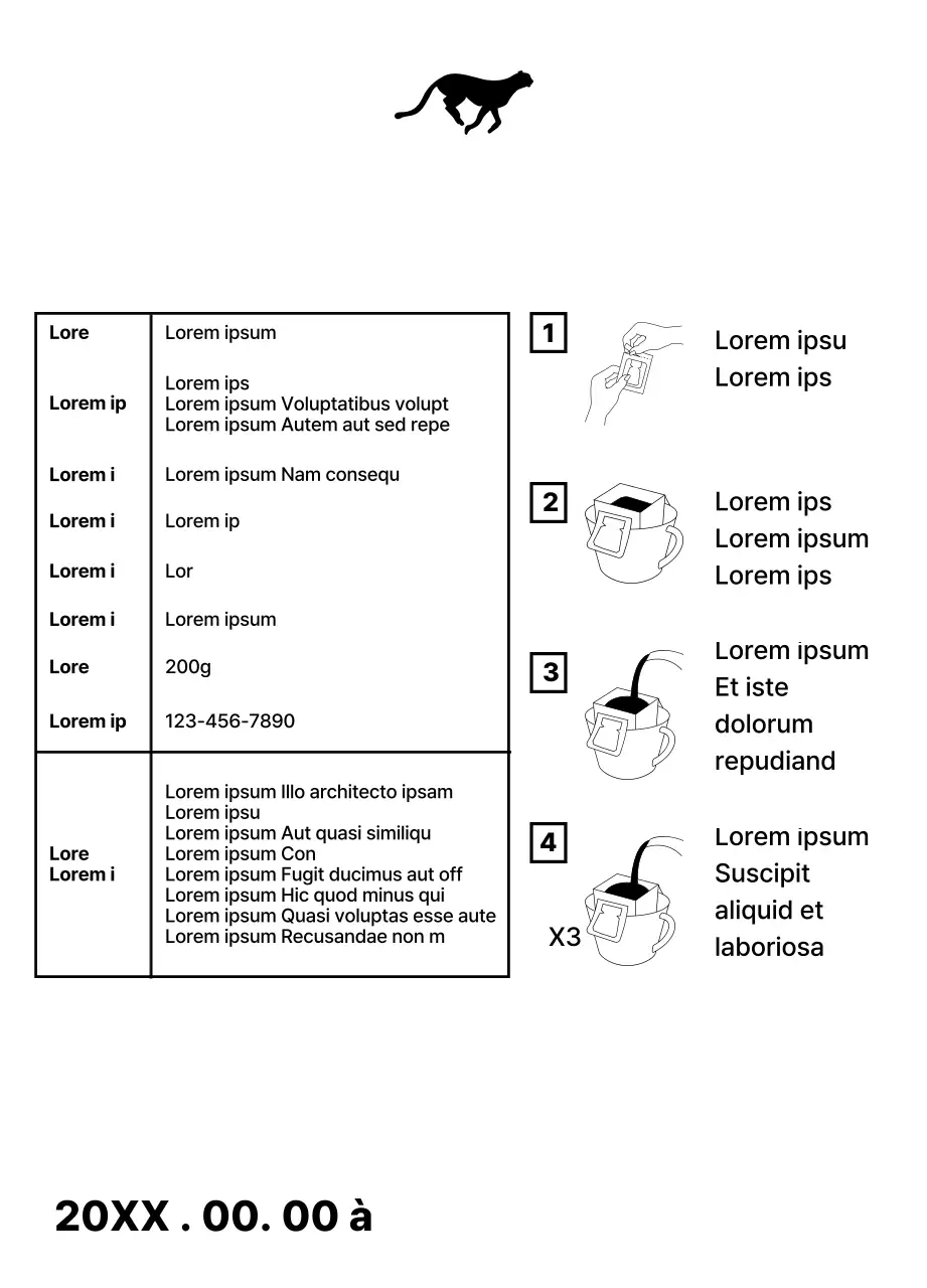 Design simple avec l'illustration d'un animal courant en noir