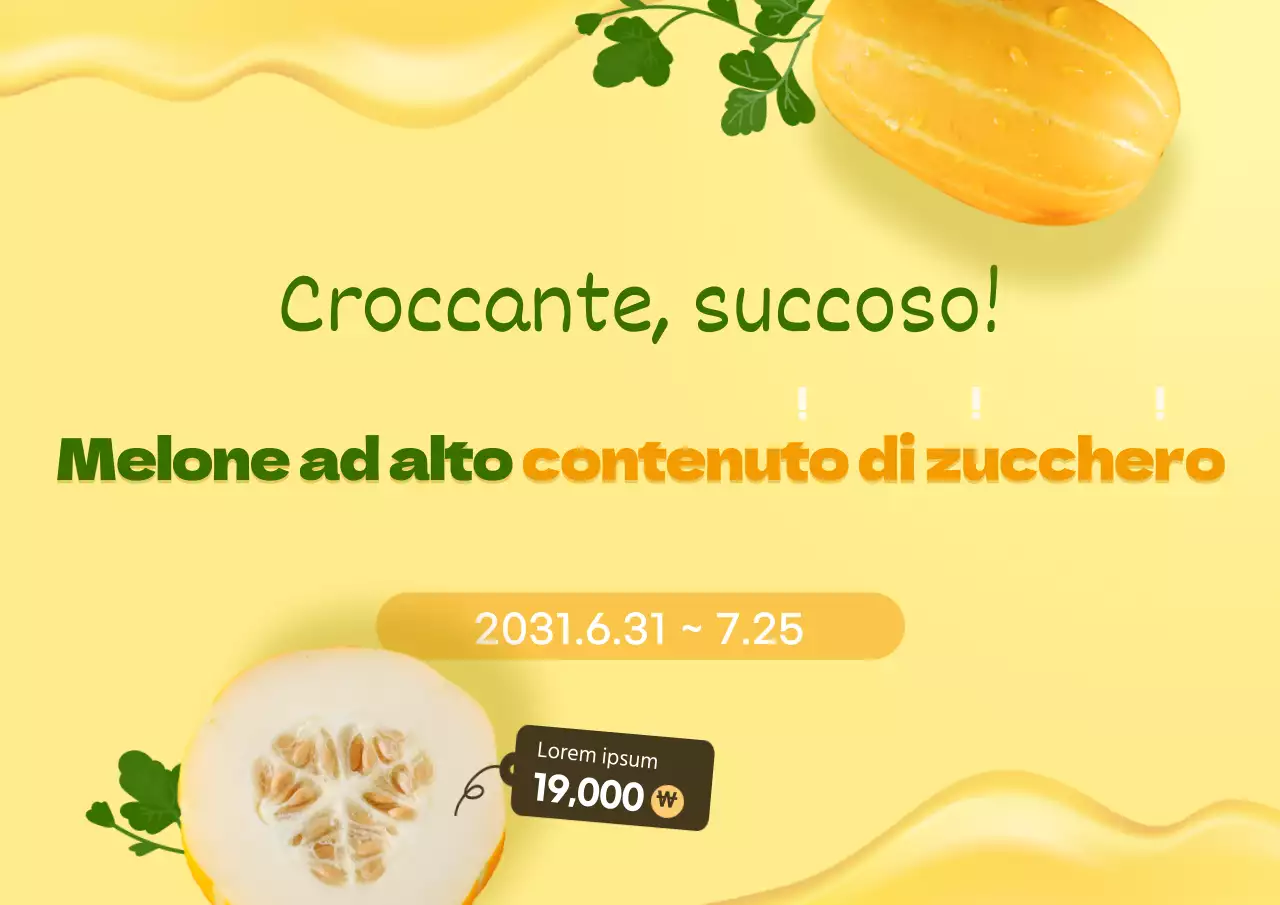 Promuovere i meloni gialli e verdi di stagione